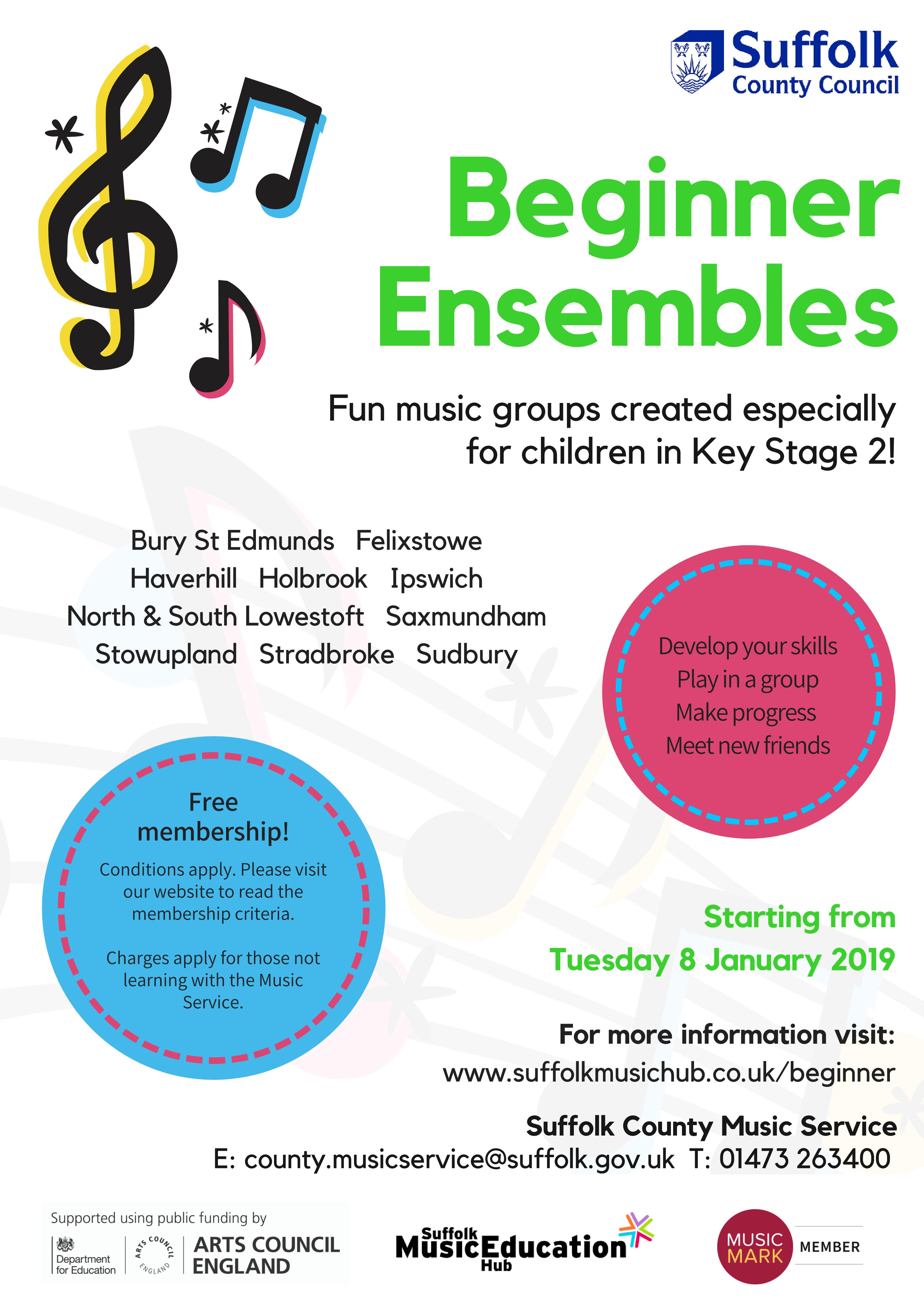 Beginner Ensembles - Music Groups for children in KS2